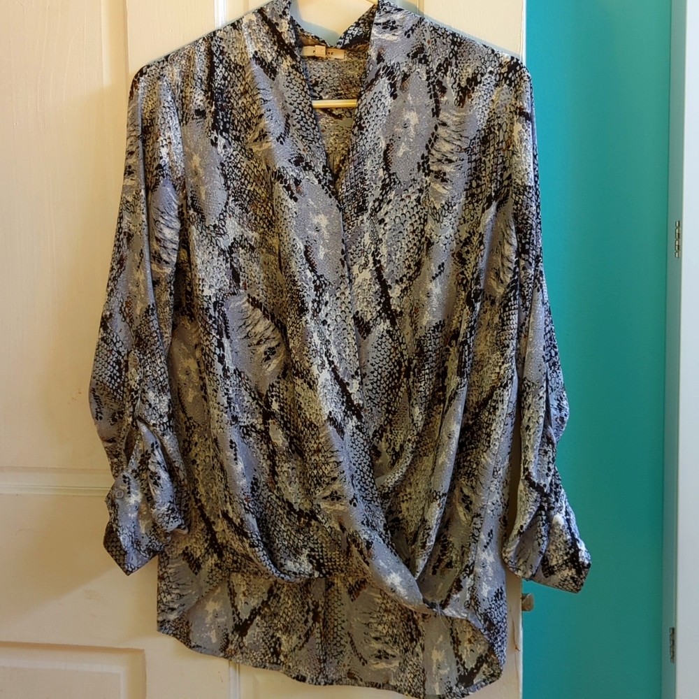 Pleione Snake Skin Print Blouse